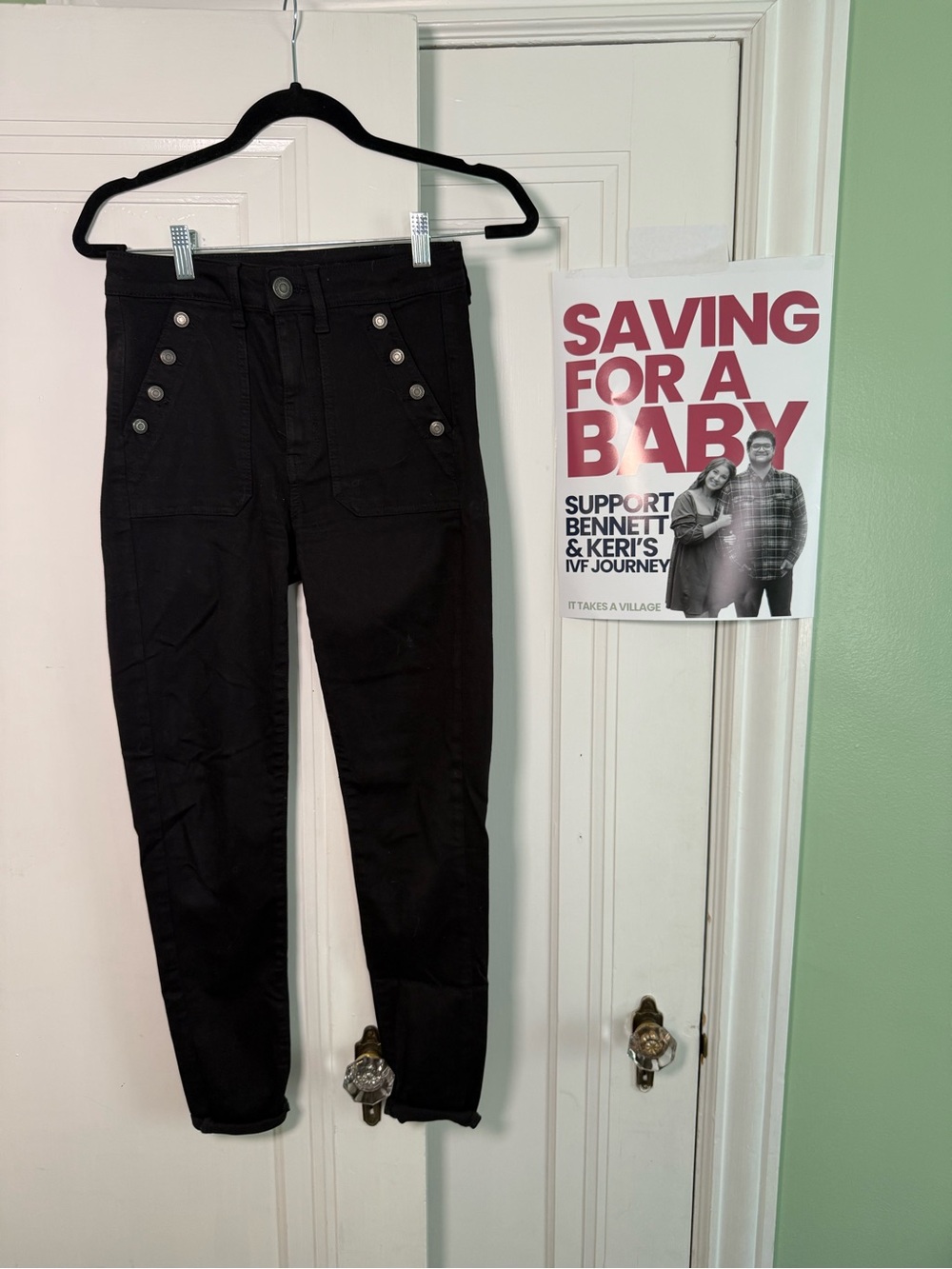Women’s Black Button-Accent Jeggings - Size 4